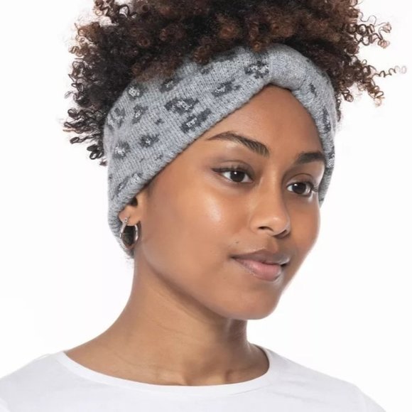 INC INTERNATIONAL CONCEPTS Leopard Shine Headband Grey NWT - Picture 1 of 2